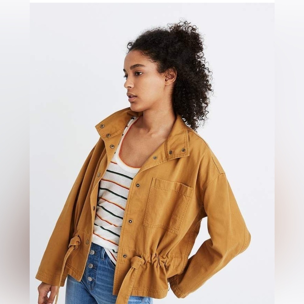 Madewell Southlake Military belted jacket with snaps. Sz S/M